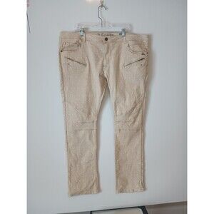 MENS A TIZIANO ORIGINAL SERIES No 08 Tan Khaki DENIM JEANS Crackle 44 X 32